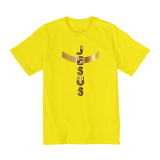 Nome do produto CAMISA INFANTIL DOURADA JESUS EM CRUZ 2 a 8 ANOS ( varias cores )