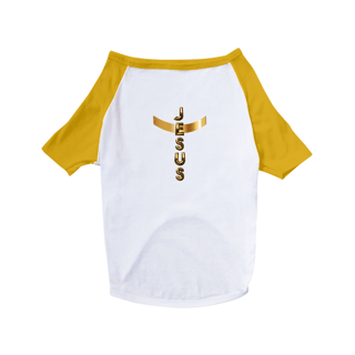 Nome do produto CAMISA PET DOG DOURADA JESUS EM CRUZ ( varias cores )