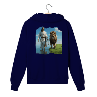 Nome do produto MOLETOM PRIME COM ZIPPER JESUS CAMINHANDO NA AGUA COM JESUS ( varias cores )