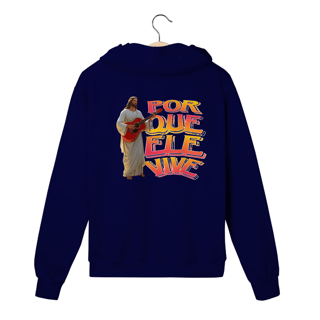 Nome do produto MOLETOM PRIME COM ZIPPER JESUS E VIOLÃO PORQUE ELE VIVE ( varias cores )