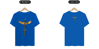 Nome do produto CAMISA QUALITY DOURADA JESUS EM CRUZ ( FRENTE e COSTAS -varias cores ) 