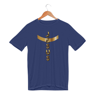 Nome do produto CAMISA SPORT DRY UV DOURADA JESUS EM CRUZ ( varias cores )