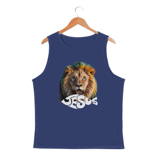 Nome do produto REGATA MASCULINA LEÃO ESCRITO JESUS SPORT DRY UV ( varias cores )