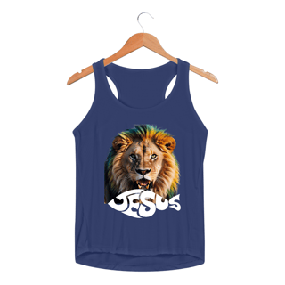 Nome do produto REGATA FEMININA LEÃO ESCRITA JESUS SPORT DRY UV ( varias cores )