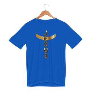 Nome do produto CAMISA SPORT DRY UV DOURADA JESUS EM CRUZ ( varias cores )