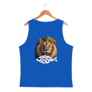 Nome do produto REGATA MASCULINA LEÃO ESCRITO JESUS SPORT DRY UV ( varias cores )