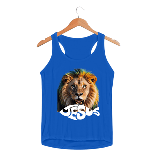 Nome do produto REGATA FEMININA LEÃO ESCRITA JESUS SPORT DRY UV ( varias cores )