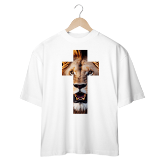 Nome do produto Camisa Oversized Leão Em Forma de Cruz ( varias cores )