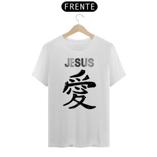 Nome do produto CAMISA JESUS AMOR EM JAPONES PRETA ( varias cores )