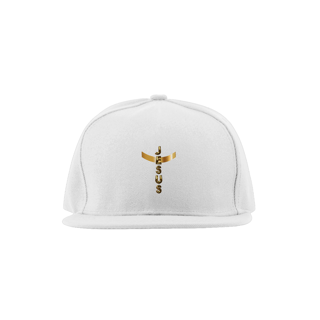 Nome do produto BONE ABA RETA DOURADO JESUS EM CRUZ ( varias cores )