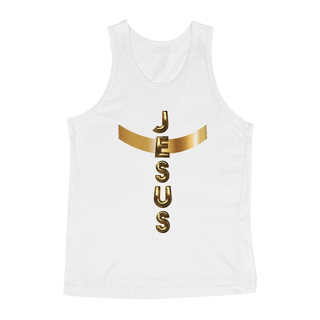 Nome do produto REGATA MASCULINA DOURADA JESUS EM CRUZ ( varias cores )