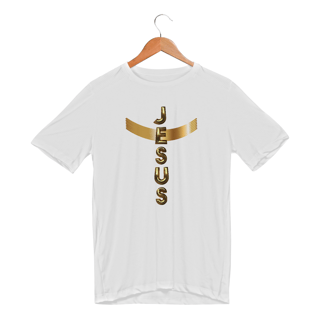 Nome do produto CAMISA SPORT DRY UV DOURADA JESUS EM CRUZ ( varias cores )