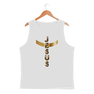 Nome do produto REGATA MASCULINA SPORT DRY UV DOURADA JESUS EM CRUZ ( varias cores )
