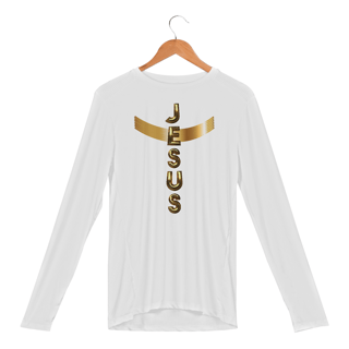 Nome do produto CAMISA MANGA LONGA SPORT DRY UV DOURADA JESUS EM CRUZ ( varias cores )