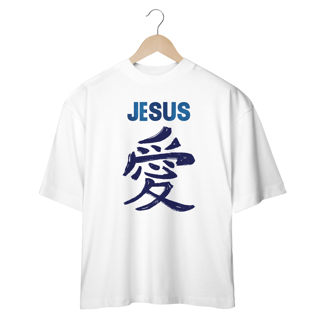 Nome do produto OVER SIZE JESUS AMOR EM JAPONES AZUL ( varias cores )