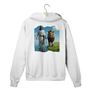 Nome do produto MOLETOM PRIME COM ZIPPER JESUS CAMINHANDO NA AGUA COM JESUS ( varias cores )