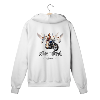 Nome do produto MOLETOM PRIME COM ZIPPER JESUS NA MOTO ELE VIRÁ 01 ( varias cores )