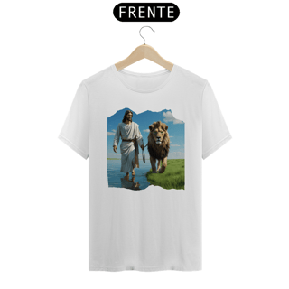 Nome do produto CAMISA QUALITY JESUS CAMINHANDO NA AGUA COM LEÃO