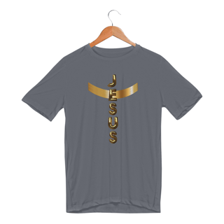 Nome do produto CAMISA SPORT DRY UV DOURADA JESUS EM CRUZ ( varias cores )