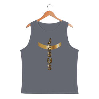 Nome do produto REGATA MASCULINA SPORT DRY UV DOURADA JESUS EM CRUZ ( varias cores )