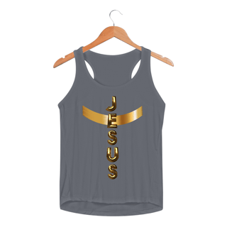 Nome do produto REGATA FEMININA SPORT DRY UV DOURADA JESUS EM CRUZ ( varias cores )
