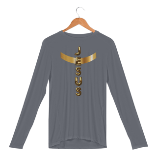 Nome do produto CAMISA MANGA LONGA SPORT DRY UV DOURADA JESUS EM CRUZ ( varias cores )