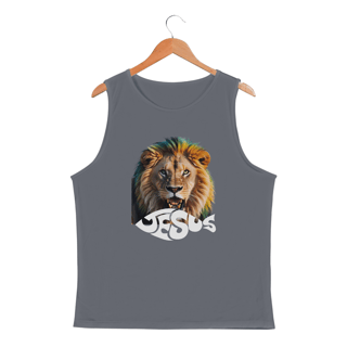 Nome do produto REGATA MASCULINA LEÃO ESCRITO JESUS SPORT DRY UV ( varias cores )