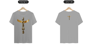 Nome do produto CAMISA QUALITY DOURADA JESUS EM CRUZ ( FRENTE e COSTAS -varias cores ) 