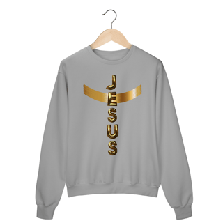 Nome do produto MOLETOM FECHADO DOURADO JESUS EM CRUZ ( varias cores )