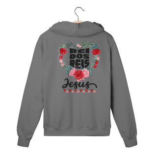 Nome do produto MOLETOM COM ZIPPER JESUS REI DOS REIS ( varias cores )