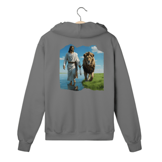 Nome do produto MOLETOM PRIME COM ZIPPER JESUS CAMINHANDO NA AGUA COM JESUS ( varias cores )