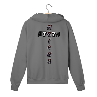 Nome do produto MOLETOM PRIME COM ZIPPER MATEUS 7.7 ESTAMPA PRETA ( varias cores )