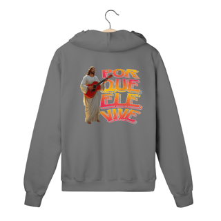 Nome do produto MOLETOM PRIME COM ZIPPER JESUS E VIOLÃO PORQUE ELE VIVE ( varias cores )