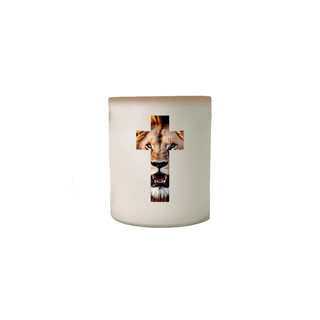 Nome do produto CANECA MAGICA COM LEÃO EM FORMA DE CRUZ
