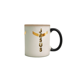 Nome do produto CANECA MAGICA DOURADA JESUS EM CRUZ