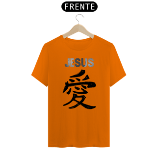 Nome do produto CAMISA JESUS AMOR EM JAPONES PRETA ( varias cores )