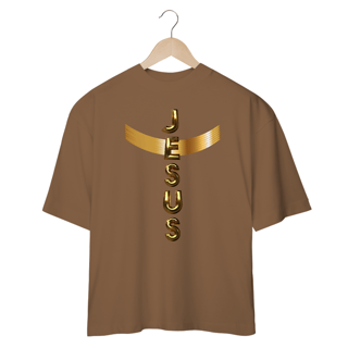 Nome do produto CAMISA OVERSIZED DOURADA JESUS EM CRUZ ( varias cores )