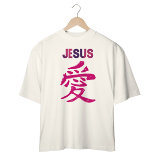 Nome do produto OVER SIZE JESUS AMOR EM JAPONES ROSA ( varias cores )
