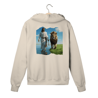 Nome do produto MOLETOM PRIME COM ZIPPER JESUS CAMINHANDO NA AGUA COM JESUS ( varias cores )