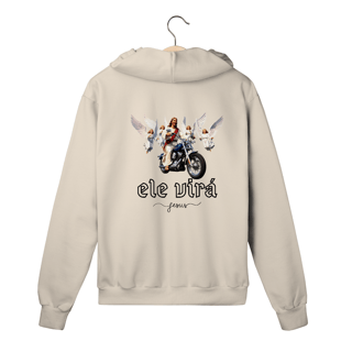 Nome do produto MOLETOM PRIME COM ZIPPER JESUS NA MOTO ELE VIRÁ 01 ( varias cores )