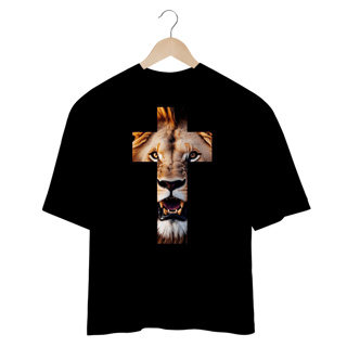 Nome do produto Camisa Oversized Leão Em Forma de Cruz ( varias cores )