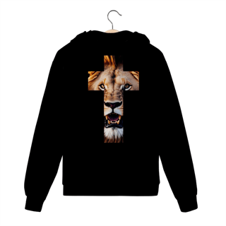 Nome do produto Moletom Com Zipper Leão Em Forma De Cruz ( COSTAS - varias cores )