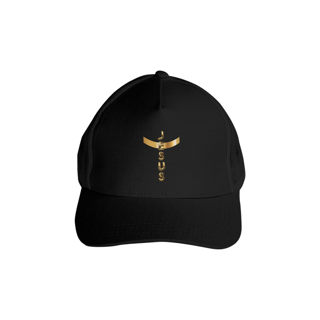 Nome do produto BONE AMARICANO COM TELA DOURADO JESUS EM CRUZ ( varias cores )