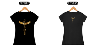 Nome do produto BABY LONG PRIME DOURADA JESUS EM CRUZ ( FRENTE e COSTAS -duas cores )