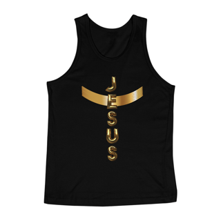 Nome do produto REGATA MASCULINA DOURADA JESUS EM CRUZ ( varias cores )