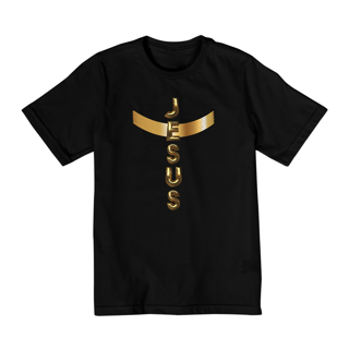 Nome do produto CAMISA INFANTIL DOURADA JESUS EM CRUZ 10 a 14 ANOS ( varias cores )