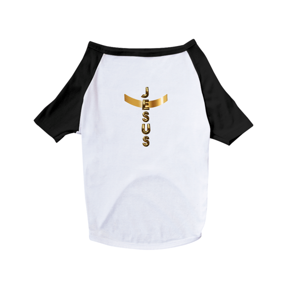 CAMISA PET DOG DOURADA JESUS EM CRUZ ( varias cores )