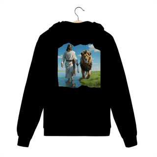 Nome do produto MOLETOM PRIME COM ZIPPER JESUS CAMINHANDO NA AGUA COM JESUS ( varias cores )