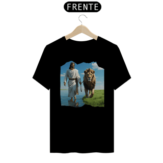 Nome do produto CAMISA QUALITY JESUS CAMINHANDO NA AGUA COM LEÃO