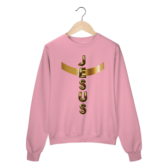 Nome do produto MOLETOM FECHADO DOURADO JESUS EM CRUZ ( varias cores )